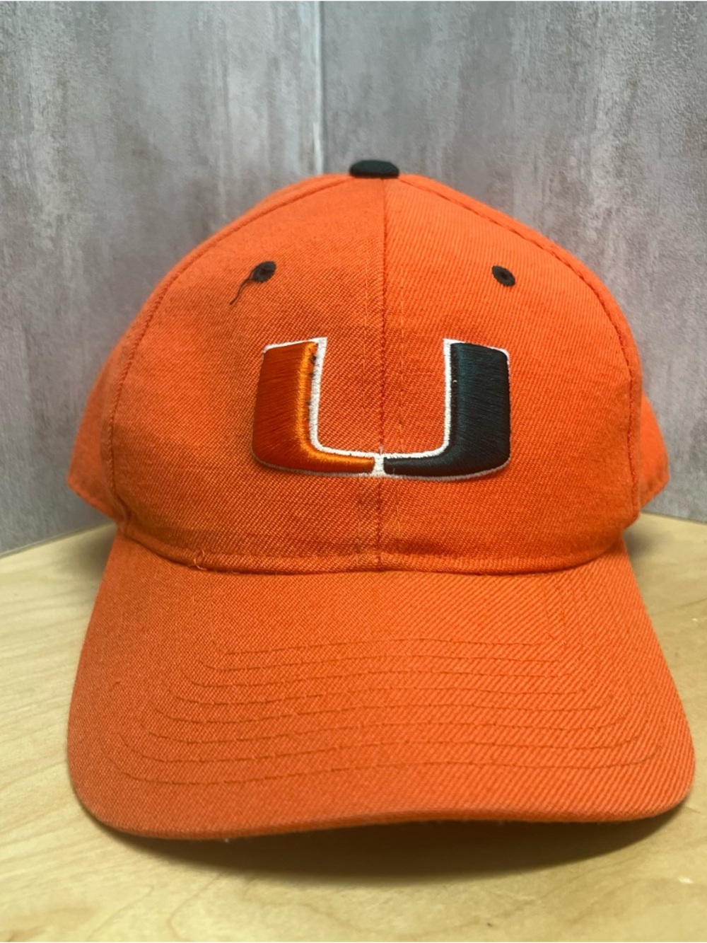University of Miami Hurricanes Zephyr Fitted Orange Baseball Cap